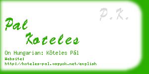 pal koteles business card