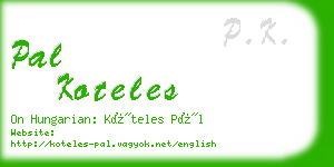 pal koteles business card